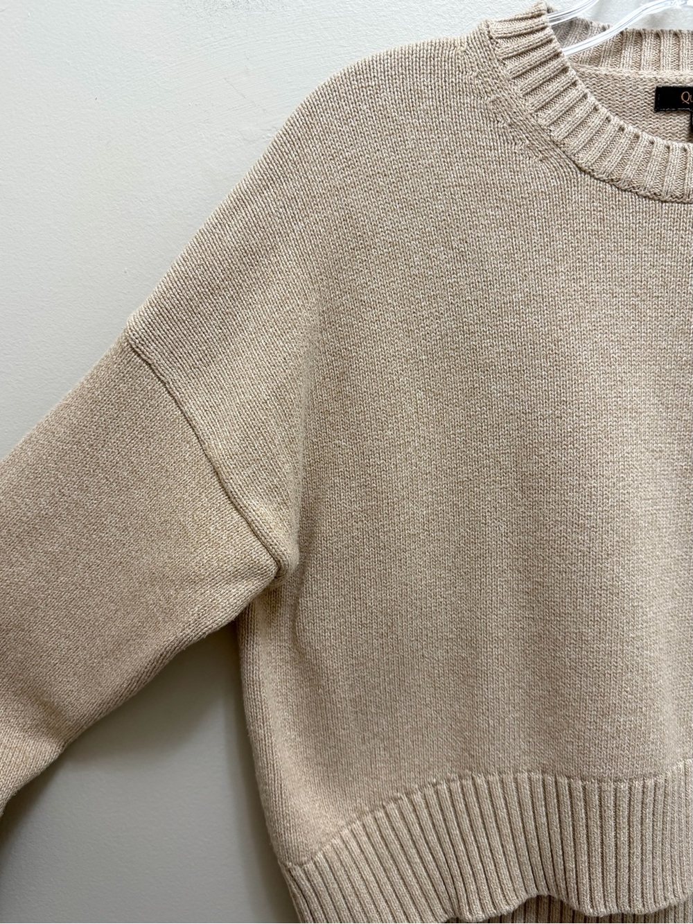 Quince Boyfriend Crew Sweater Organic Cotton in Cement Marl Size XS - Picture 3 of 8